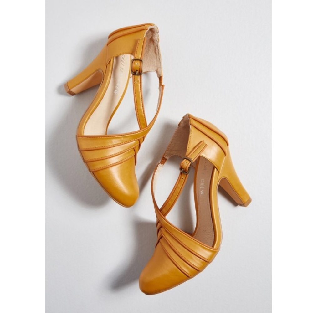 ModCloth Mustard Yellow Terpsichore Heels